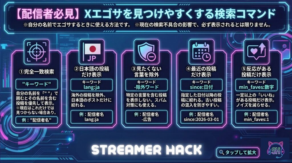 エゴサを成功させるためのワザ！検索コマンドを使ってみましょう